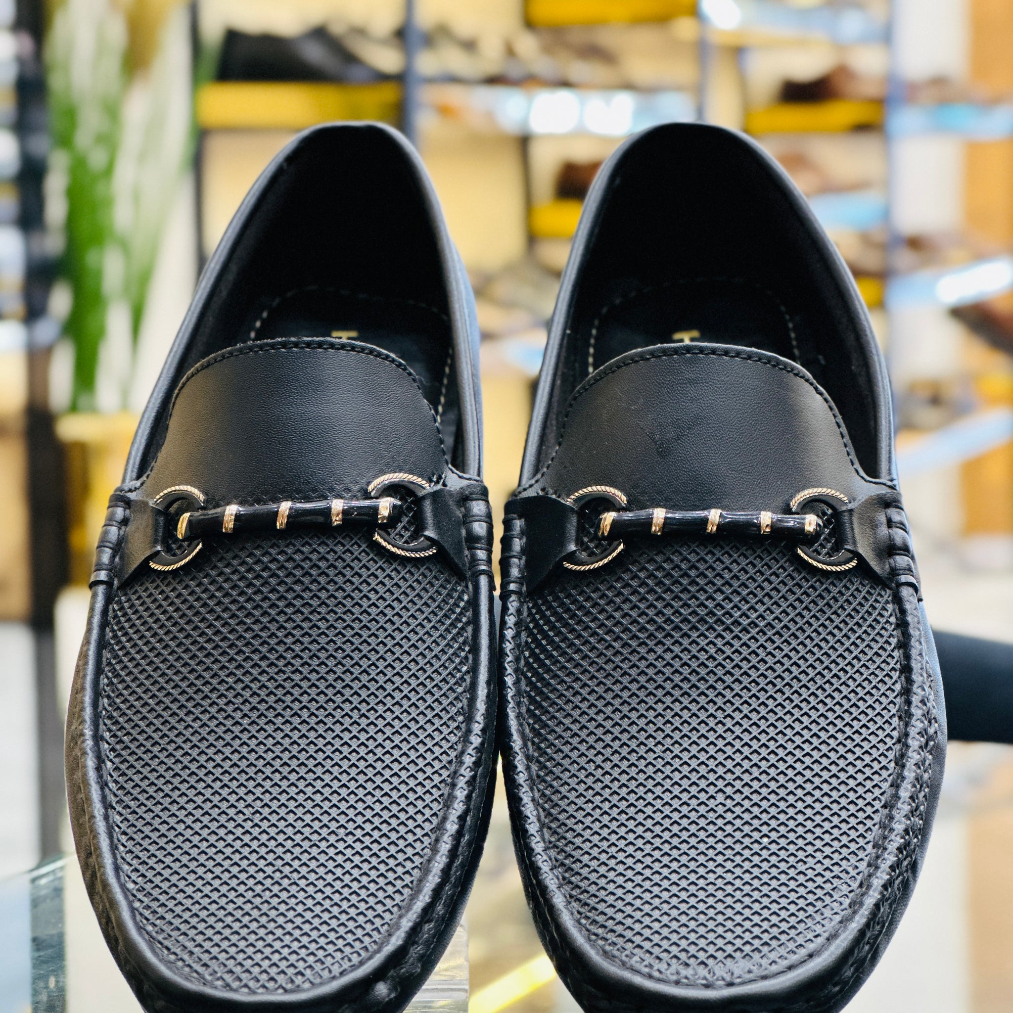 CREST BLACK LOAFERS