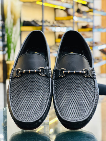 CREST BLACK LOAFERS