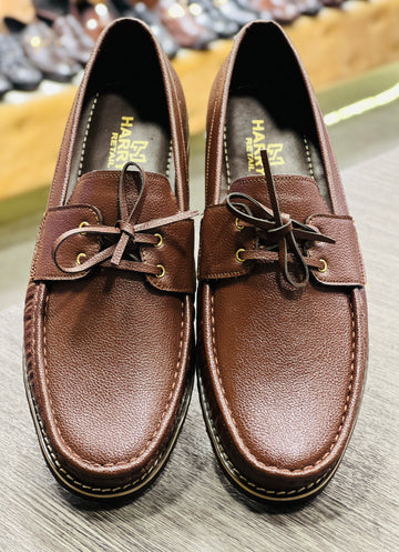 LACED MILD BROWN LOAFERS